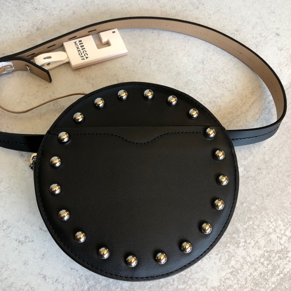 Rebecca Minkoff Handbags - Rebecca Minkoff Round Black Studded Belt Bag S